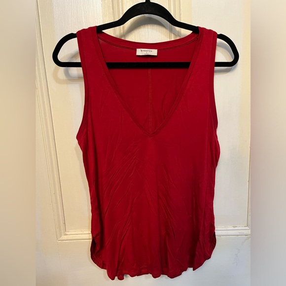 Babaton Sleeveless Red V Neck Tank Top Small - Picture 3 of 10